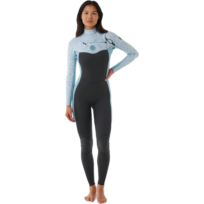 2024 Rip Curl Frauen Dawn Patrol Performance 3/2mm Brustreiverschluss Sub Neoprenanzug 14WWFS - Mid Blue